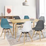Idmarket lot de 6 chaises de salle � manger sandra mix color blanc gris clair gris fonc� x2 bleu canard ...