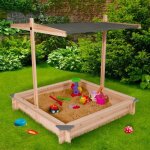 Idmarket bac � sable kids bois avec toit ouvrant gris