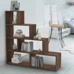 Idmarket biblioth�que escalier lina effet noyer