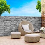 Idmarket brise vue occultant 18 x 10 m motif pierre grise 160 gr / m�