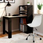 Idmarket bureau biblioth�que ben avec �tag�res noir et fa�on h�tre