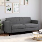 Idmarket canap� 3 places callie en tissu gris anthracite