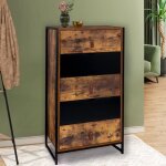 Idmarket chiffonnier 5 tiroirs chicago 60 cm commode semainier design industriel