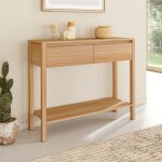 Idmarket console 2 tiroirs toscane 1 �tag�re effet teck