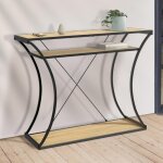 Idmarket console pieds courb�s detroit avec double �tag�res design industriel