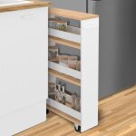 Idmarket desserte de cuisine gain de place haga chariot de rangement � �tages blanc et fa�on h�tre