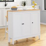 Idmarket ensemble table de bar �lot achille et 2 tabourets bois blanc plateau fa�on h�tre