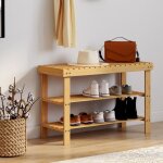 Idmarket etag�re � chaussures bambou bea 3 niveaux id�ale pour entr�e et salle de bain