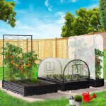 Idmarket kit complet 3 bacs m�tal modulables carr�s potager et serre � tomates + treillis + housse