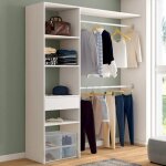 Idmarket kit dressing meline 160 x 40 x 180 cm blanc avec �tag�res + tiroir + double penderie