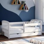 Idmarket lit enfant 80 x 160 cm lilia 1 tiroir de rangement avec sommier et barri�res