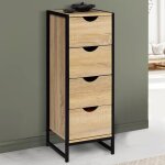 Idmarket meuble dappoint 4 tiroirs detroit 30 cm chiffonnier pour entr�e salle de bain design industriel ...