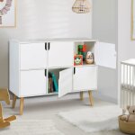 Idmarket meuble de rangement cube enfant emmie avec 6 cases en bois blanc