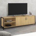 Idmarket meuble tv 160 cm detroit 2 portes design industriel