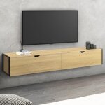 Idmarket meuble tv 180 cm suspendu detroit 2 portes design industriel