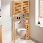 Idmarket meuble wc 3 en 1 avec armoires de rangement bambou bea