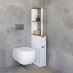 Idmarket meuble wc �tag�re willy 2 portes motif terrazzo et h�tre