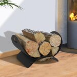 Idmarket panier range b�ches demi lune 40 x 30 x 25 cm en acier noir