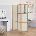 Idmarket paravent int�rieur bois et tissu beige