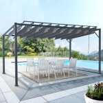 Idmarket pergola lames orientables 3x4 m gris anthracite