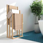 Idmarket porte - serviettes sur pied 3 niveaux rita en bambou