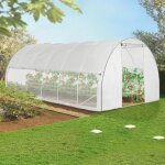 Idmarket serre tunnel de jardin 18m� blanche relevable avec moustiquaire
