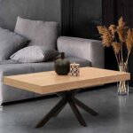 Idmarket table basse rectangulaire alix 110 cm pied araign�e bois et noir
