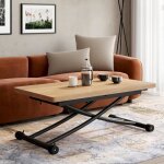Idmarket table basse extensible relevable en table � manger rectangulaire urbana plateau fa�on h�tre ...