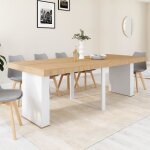 Idmarket table console extensible eden 10 personnes 235 cm bois et blanc