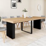 Idmarket table console extensible eden 10 personnes 235 cm bois et noir