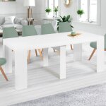 Idmarket table console extensible orlando 10 personnes 235 cm bois blanc