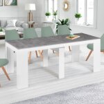 Idmarket table console extensible orlando 10 personnes 235 cm bois blanc et effet b�ton