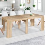 Idmarket table console extensible orlando 10 personnes 235 cm bois fa�on h�tre