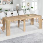 Idmarket table console extensible orlando 14 personnes 300 cm bois fa�on h�tre