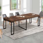 Idmarket table console extensible toronto 10 personnes 235 cm bois fonc� design industriel