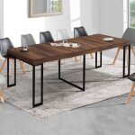 Idmarket table console extensible toronto 14 personnes 300 cm bois fonc� design industriel