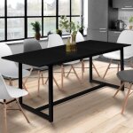 Idmarket table � manger extensible rectangle delson 6 - 10 personnes design industriel 160 - 200 cm