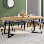 Idmarket table � manger extensible ronde selma 4 - 10 personnes bois et noir 110 - 200 cm