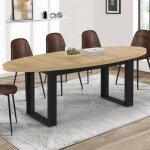 Idmarket table � manger phoenix 8 personnes ovale 200 cm bois et noir