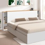 Idmarket t�te de lit sur pied extensible avec chevets coulissants catba pour lit 140 et 160 cm blanc ...