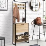 Idmarket vestiaire dentr�e luis meuble chaussures 2 portes design industriel