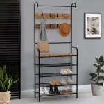 Idmarket vestiaire dentr�e pedro avec 5 �tag�res design industriel