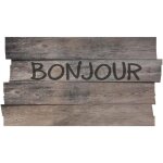 Idmat - tapis boston decoupe planche bonjour gris 40x70cm