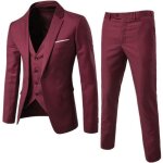 Iefiel costume smoking homme slim fit smoking business gentleman ensemble formel gilet blazer pantalon ...