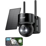 Iegeek 2k cam�ra surveillance wifi ext�rieure sans fil solaire 360�ptz vision nocturne couleur pir d�tection ...