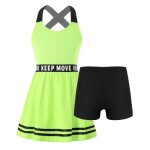Iixpin enfant fille ensemble sport et robe de tennis avec shorts tenue golf badminton 5 - 14 ans