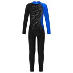 Iixpin enfant fille justaucorps gymnastique strass manches longues leotard gym patinage tenue 3 - 16 ...