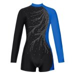 Iixpin enfant fille justaucorps gymnastique strass manches longues leotard gym patinage tenue 5 - 16 ...
