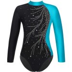 Iixpin enfant fille justaucorps gymnastique strass manches longues leotard gym patinage tenue 5 - 16 ...