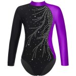 Iixpin enfant fille justaucorps gymnastique strass manches longues leotard gym patinage tenue 5 - 16 ...